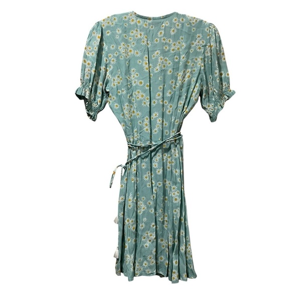 Faithful The Brand Size Large Mira Floral Wrap Mini Dress Y8 - Picture 5 of 8